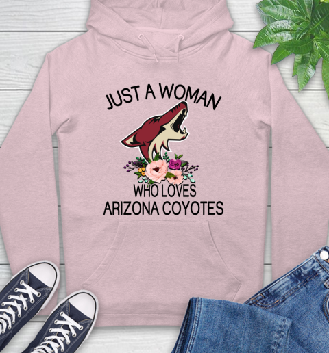 NHL Just A Woman Who Loves Arizona Coyotes Hockey Sports Hoodie 7
