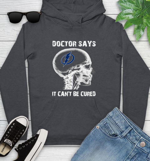 NHL Tampa Bay Lightning Hockey Skull It Can't Be Cured Shirt Youth Hoodie 8