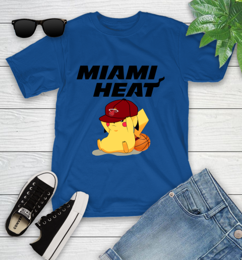 NBA Pikachu Basketball Sports Miami Heat Youth T-Shirt 9