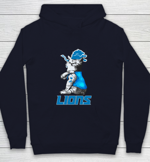 NFL Football My Cat Loves Detroit Lions Youth Hoodie 2