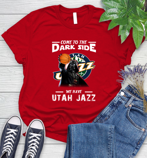 NBA Come To The Dark Side We Have Utah Jazz Star Wars Darth Vader Basketball Women's T-Shirt 13