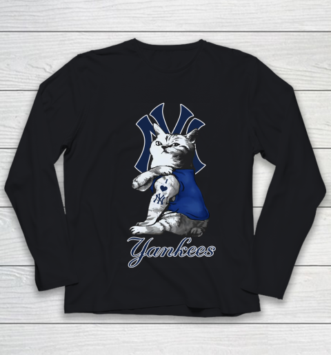MLB Baseball My Cat Loves New York Yankees Youth Long Sleeve