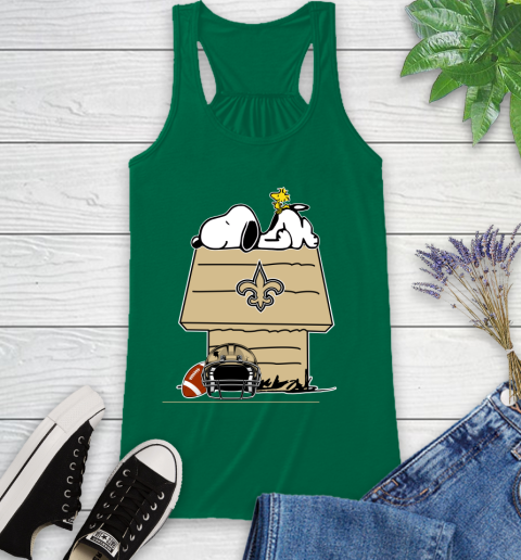 New Orleans Saints NFL Football Snoopy Woodstock The Peanuts Movie Racerback Tank 7
