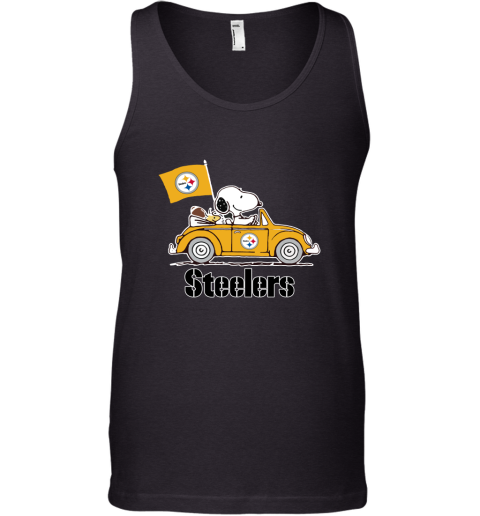 Snoopy And Woodstock Ride The Pittsburg Steelers Car NFL Tank Top