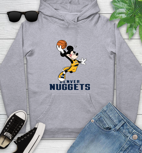 NBA Basketball Denver Nuggets Cheerful Mickey Mouse Shirt Youth Hoodie 6
