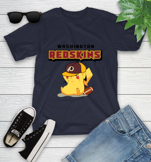NFL Pikachu Football Washington Redskins Youth T-Shirt 3