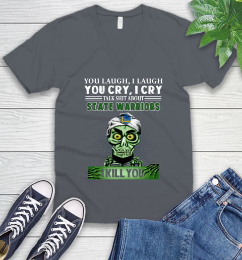 NBA Talk Shit About Golden State Warriors I Kill You Achmed The Dead Terrorist Jeffrey Dunham Basketball V-Neck T-Shirt 4