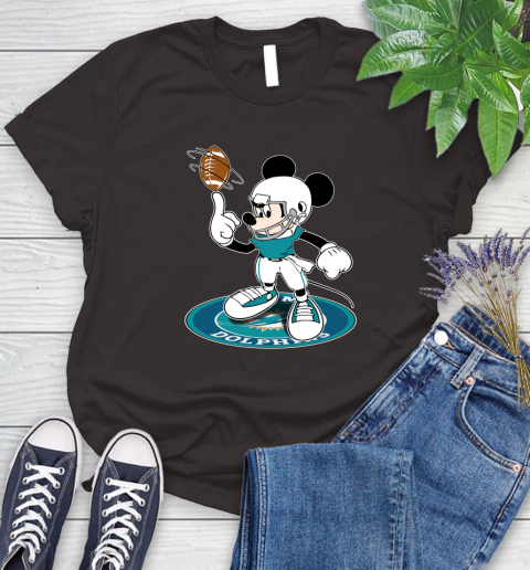 NFL Football Miami Dolphins Cheerful Mickey Disney Shirt Women's T-Shirt 9