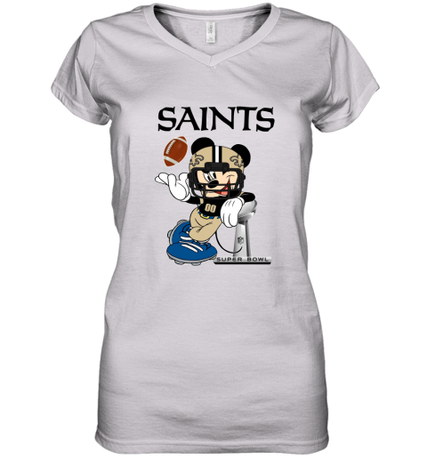 Mickey Saints Taking The Super Bowl Trophy Football Youth T-Shirt 