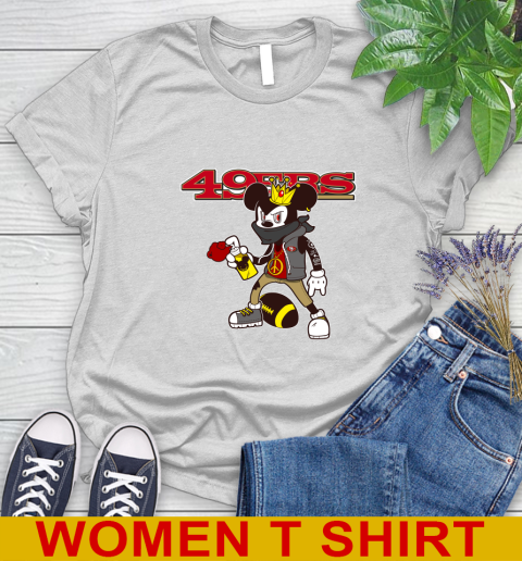 San Francisco 49ers NFL Football Mickey Peace Sign Sports Women's T-Shirt