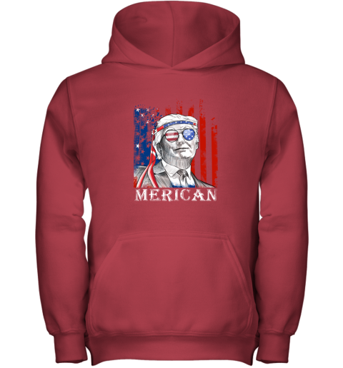 hoaf merica donald trump 4th of july american flag shirts youth hoodie 43 front red