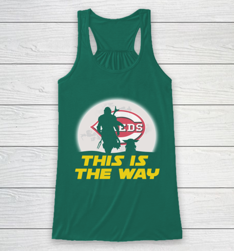 Cincinnati Reds MLB Baseball Star Wars Yoda And Mandalorian This Is The Way Racerback Tank 5
