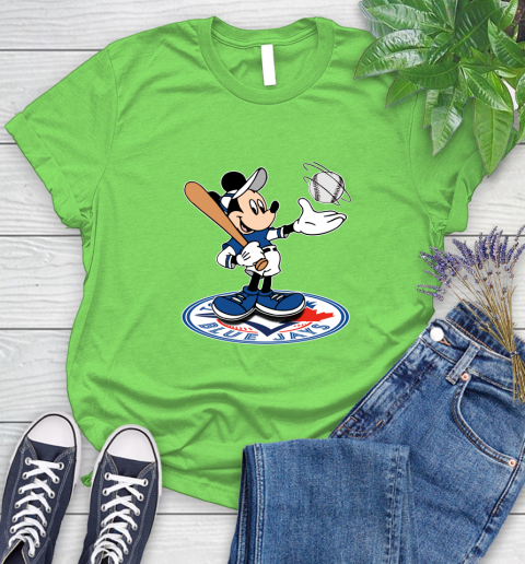 MLB Baseball Toronto Blue Jays Cheerful Mickey Disney Shirt Women's T-Shirt 10