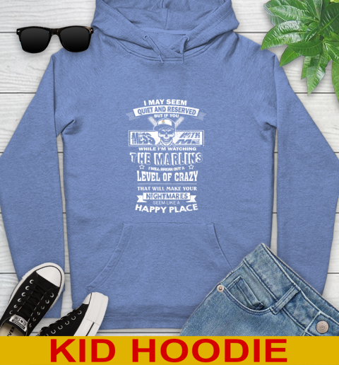 Miami Marlins MLB Baseball If You Mess With Me While I'm Watching My Team Youth Hoodie 12