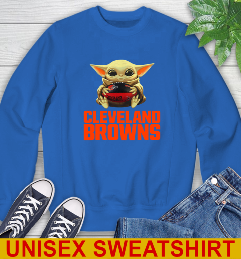 NFL Football Cleveland Browns Baby Yoda Star Wars Shirt Sweatshirt 9