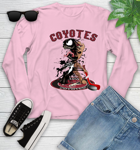 NHL Arizona Coyotes Hockey Venom Groot Guardians Of The Galaxy Youth Long Sleeve 10