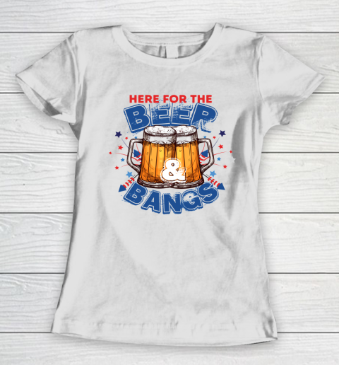 Beer Lover Funny Shirt Beer And Fireworks 4th July 2021 Funny Independence Day Quote Women's T-Shirt