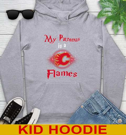 NHL Hockey Harry Potter My Patronus Is A Calgary Flames Youth Hoodie 6