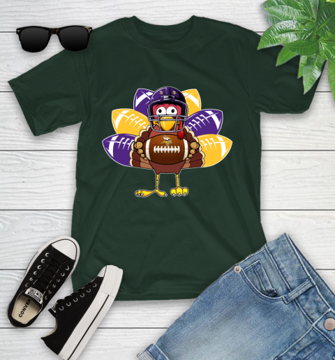 Minnesota Vikings Turkey Thanksgiving Day Youth T-Shirt 5
