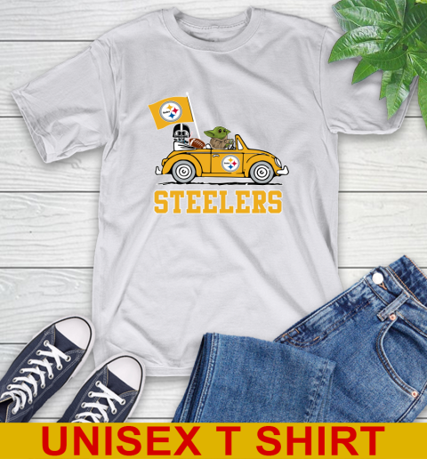 NFL Football Pittsburgh Steelers Darth Vader Baby Yoda Driving Star Wars Shirt T-Shirt 12