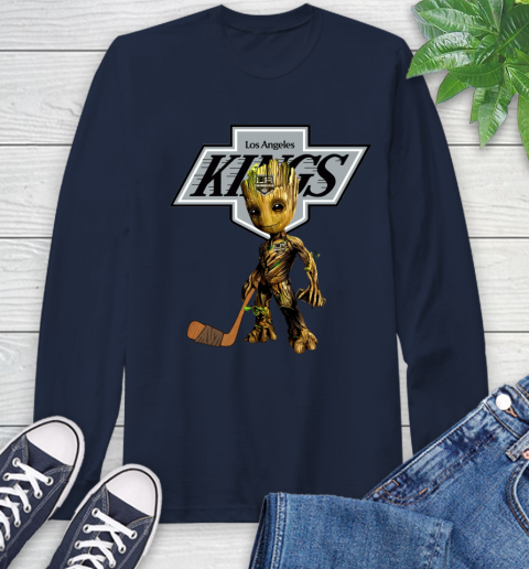 Los Angeles Kings NHL Hockey Groot Marvel Guardians Of The Galaxy Long Sleeve T-Shirt 4