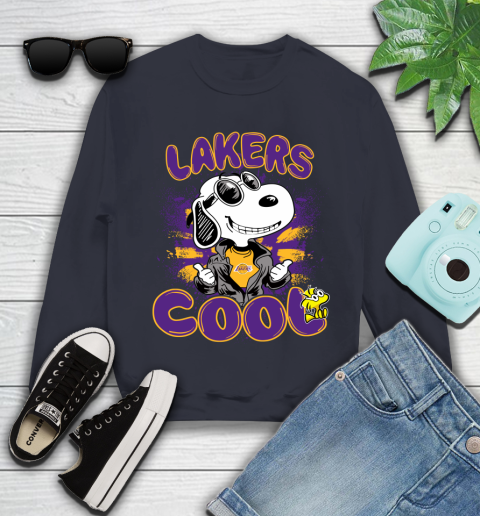 NBA Basketball Los Angeles Lakers Cool Snoopy Shirt Youth Sweatshirt 2