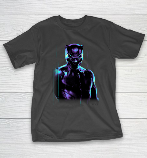 Marvel Infinity War Black Panther Neon Glow Graphic T-Shirt