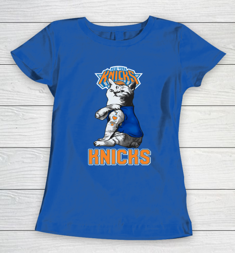 NBA Basketball My Cat Loves New York Knicks Women's T-Shirt 8