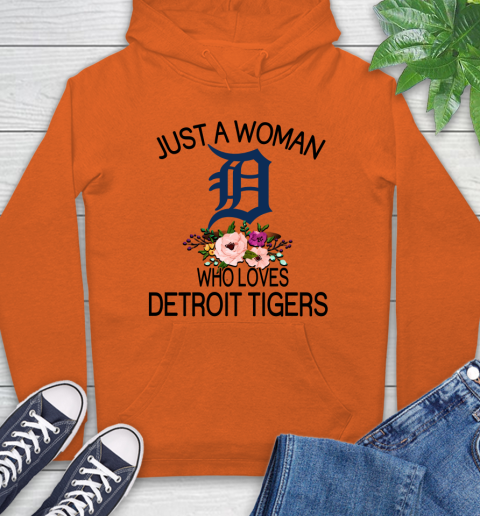 MLB Just A Woman Who Loves Detroit Tigers Baseball Sports Hoodie 3