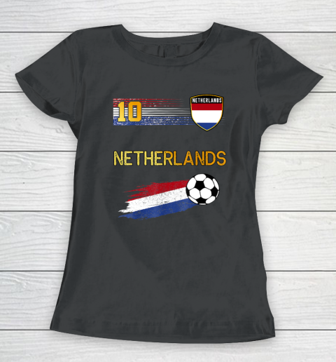 Netherlands Soccer Dutch Football Retro 10 Jersey Women's T-Shirt
