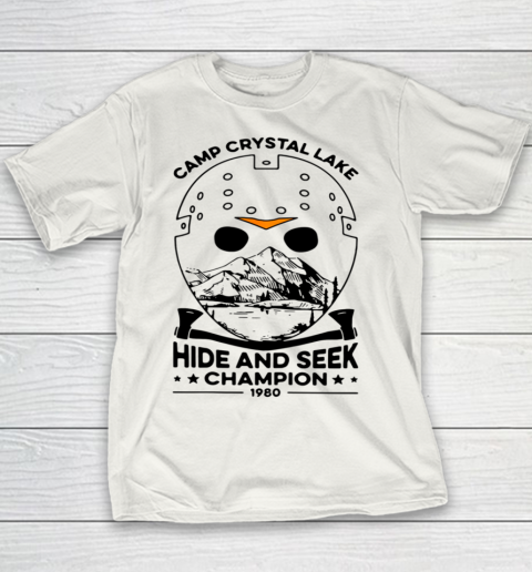 Camp Hide And Seek Champion Crystal Lake 1980 Halloween Youth T-Shirt