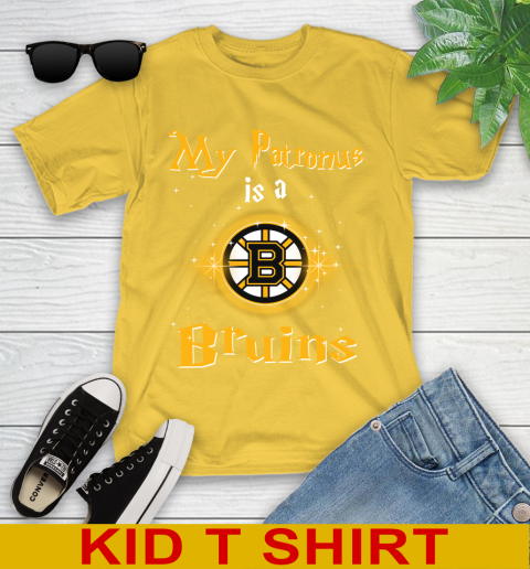 NHL Hockey Harry Potter My Patronus Is A Boston Bruins Youth T-Shirt 9