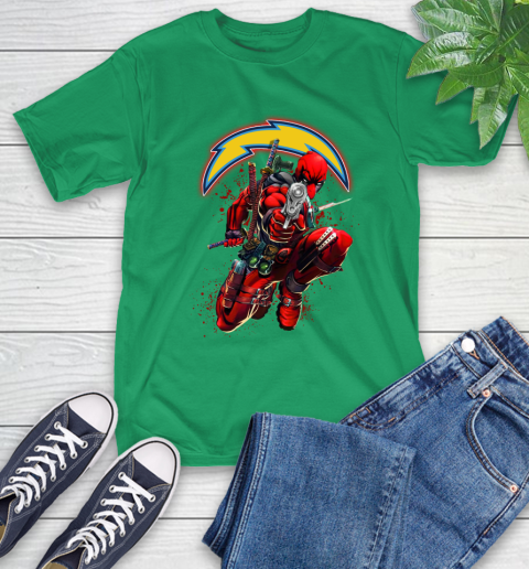 NFL Deadpool Marvel Comics Sports Football Los Angeles Chargers T-Shirt 7