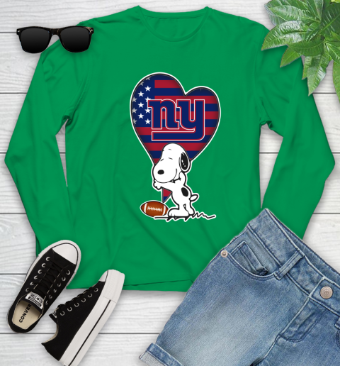 New York Giants NFL Football The Peanuts Movie Adorable Snoopy Youth Long Sleeve 6
