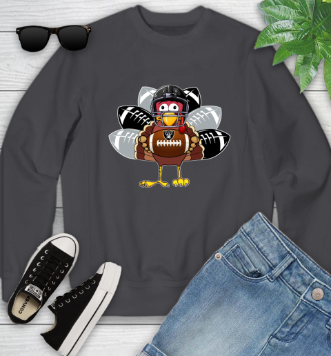 Oakland Raiders Turkey Thanksgiving Day Youth Sweatshirt 6