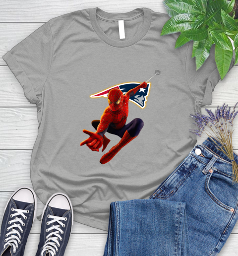 NFL Spider Man Avengers Endgame Football New England Patriots Women's T-Shirt 10