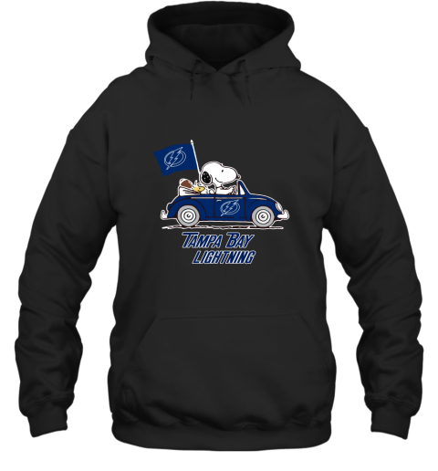 Snoopy And Woodstock Ride The Tampa Bay Lightnings Car NHL Hoodie