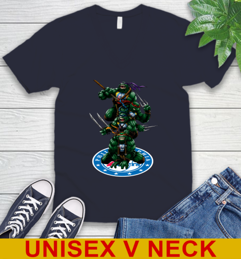 NBA Basketball Philadelphia 76ers Teenage Mutant Ninja Turtles Shirt V-Neck T-Shirt 3