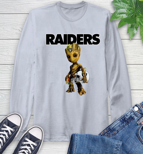 Oakland Raiders NFL Football Groot Marvel Guardians Of The Galaxy Long Sleeve T-Shirt 6