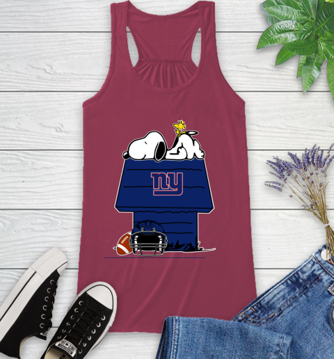 New York Giants NFL Football Snoopy Woodstock The Peanuts Movie Racerback Tank 8