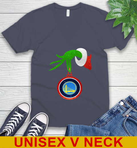 Golden State Warriors Grinch Merry Christmas NBA Basketball V-Neck T-Shirt 8