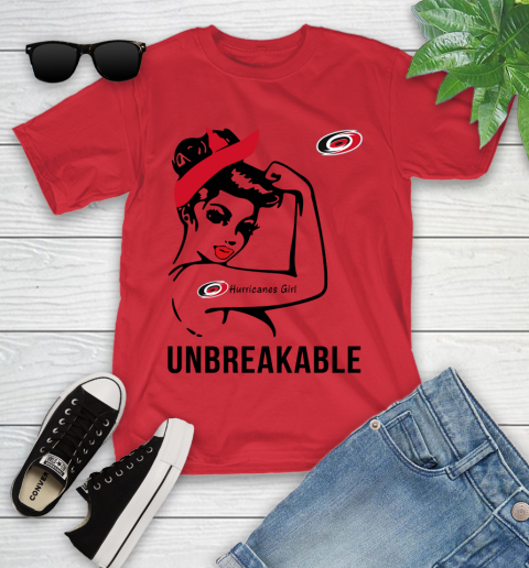 NHL Carolina Hurricanes Girl Unbreakable Hockey Sports Youth T-Shirt 8