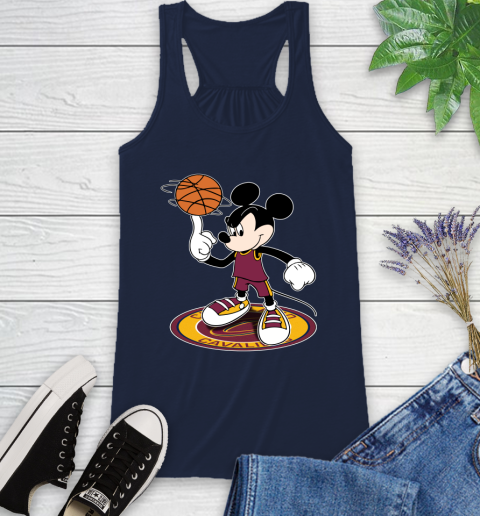 NBA Basketball Cleveland Cavaliers Cheerful Mickey Disney Shirt Racerback Tank 11