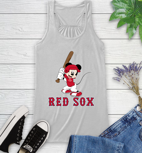 MLB Baseball Boston Red Sox Cheerful Mickey Mouse Shirt Racerback Tank 3 MLB Baseball Boston Red Sox Cheerful Mickey Mouse Shirt Racerback Tank - Image 3