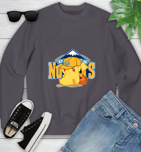 NBA Pikachu Basketball Sports Denver Nuggets Youth Sweatshirt 6