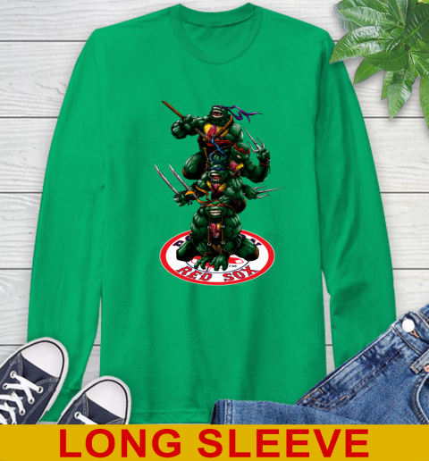 MLB Baseball Boston Red Sox Teenage Mutant Ninja Turtles Shirt Long Sleeve T-Shirt 7