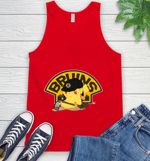 NHL Pikachu Hockey Sports Boston Bruins Tank Top 6