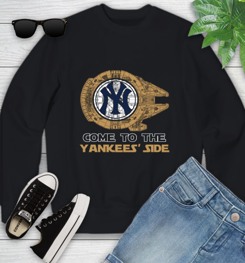 MLB Come To The New York Yankees Sox Side Star Wars Baseball Sports Youth Sweatshirt