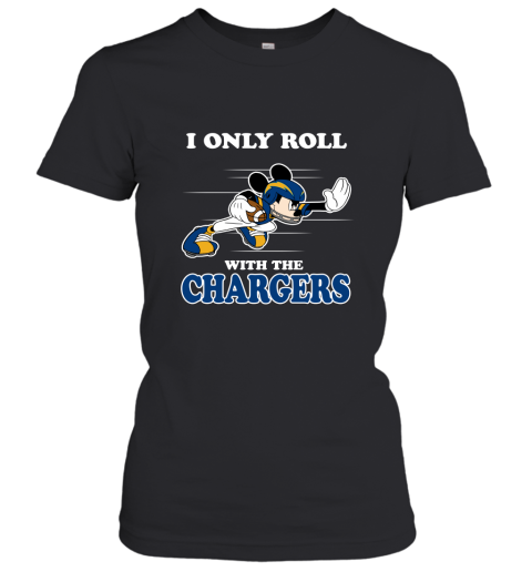 NFL Mickey Mouse I Only Roll With Los Angeles Chargers Women's T-Shirt