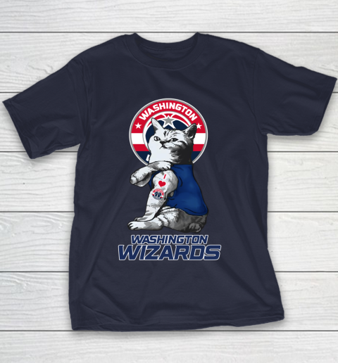 NBA Basketball My Cat Loves Washington Wizards Youth T-Shirt 2